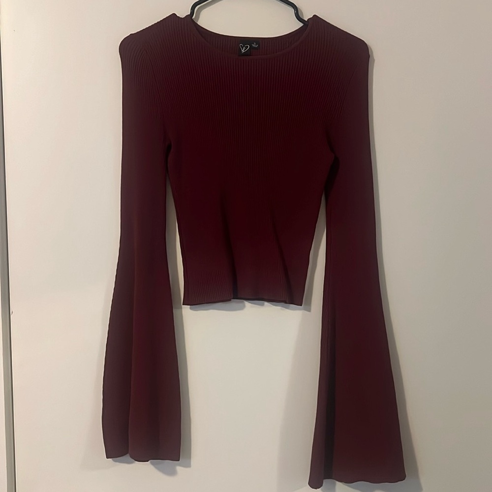 Windsor Burgundy Red Crop Top - SMALL